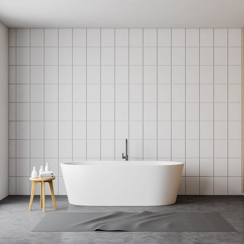 Aquaperla 1700*800*580mm Shanty Acrylic Freestanding Bathtub (waste & plug included) - Gloss White