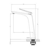 Aquaperla Bellino Tall Basin Mixer - High Gloss Black