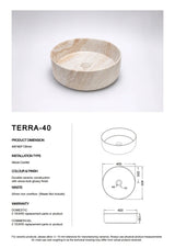 Aquaperla 400x400x130mm Above Counter Basin - Gloss Stone Marble