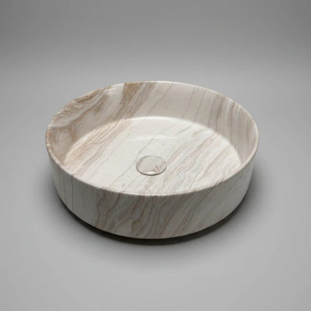 Aquaperla 400x400x130mm Above Counter Basin - Gloss Stone Marble