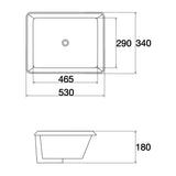 Aquaperla 530x340x180mm Undermount Basin - Gloss White