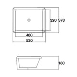 Aquaperla 530x370x180mm Undermount Basin - Gloss White