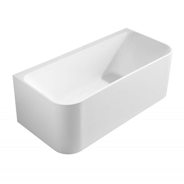 Aquaperla BULLION Series 1700*800*580mm Back to Wall Acrylic Bathtub - Gloss White