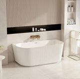 Aquaperla ROSE Series 1700*800*580mm Back to Wall Acrylic Bathtub - Matte White