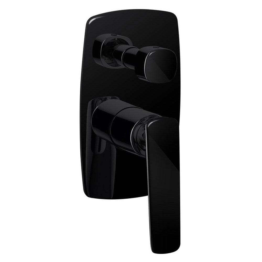 Aquaperla Bellino Wall Mixer With Diverter - High Gloss Black