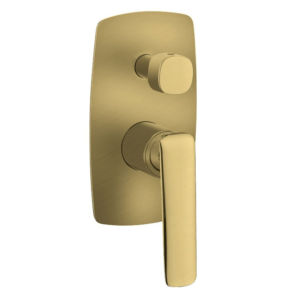 Aquaperla Bellino Wall Mixer With Diverter - Brushed Yellow Gold