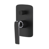 Aquaperla Esperia Square Wall Mixer With Diverter - Black & Chrome