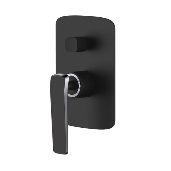 Aquaperla Esperia Square Wall Mixer With Diverter - Black & Chrome (WMD45-CU.03)