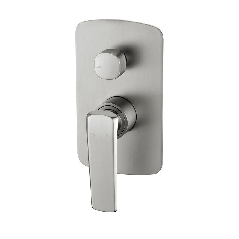 Aquaperla Esperia Square Wall Mixer With Diverter - Brushed Nickel