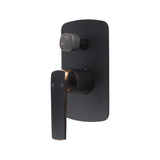 Aquaperla Esperia Square Wall Mixer With Diverter - Black & Rose Gold