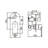 Aquaperla Persano Wall Mixer With Diverter - Matte Black