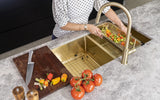 Meir Lavello Kitchen Sink Colander- Brushed Bronze Gold