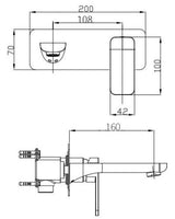 Aquaperla Ivano Spout Mixer - Chrome