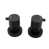 Aquaperla Round Wall Top Assembly Tap Pair - Black (OX0007.ST)