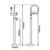 Aquaperla Freestanding Tap With Handheld Shower - Black