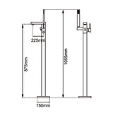 Aquaperla Freestanding Tap With Handheld Shower - Black