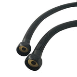 Aquaperla 1500mm Stainless Steel Water Inlet/Outlet Shower Hose - Black