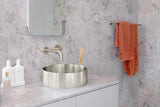 Meir Lavello Round Steel Bathroom Basin 380 x 110 - PVD Brushed Nickel