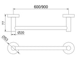 ADP Soul Single Towel Rail 600mm Matte White