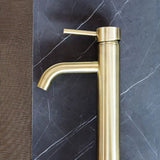 Meir Round Tall Basin Mixer Curved - Tiger Bronze