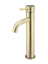 Meir Round Tall Basin Mixer Curved - Tiger Bronze