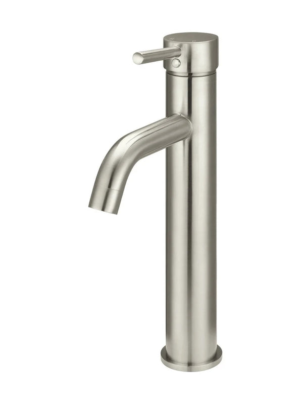 Meir Round Tall Basin Mixer Curved - PVD Brushed Nickel