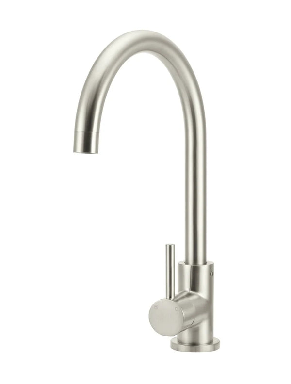 Meir Round Gooseneck Kitchen Mixer Tap - PVD Brushed Nickel