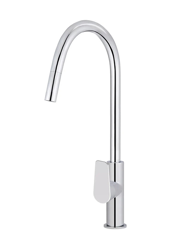 Meir Round Paddle Piccola Pull Out Kitchen Mixer Tap - Polished Chrome