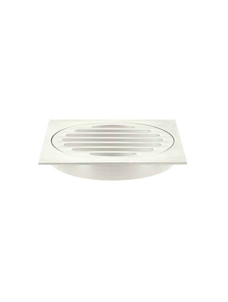 Meir Square Floor Grate Shower Drain 100mm Outlet - PVD Brushed Nickel