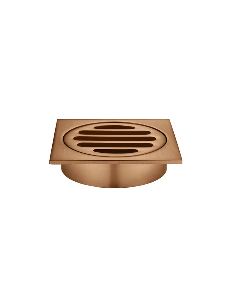 Meir Square Floor Grate Shower Drain 80mm Outlet - PVD Lustre Bronze