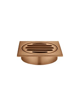 Meir Square Floor Grate Shower Drain 80mm Outlet - PVD Lustre Bronze