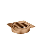 Meir Square Floor Grate Shower Drain 80mm Outlet - PVD Lustre Bronze