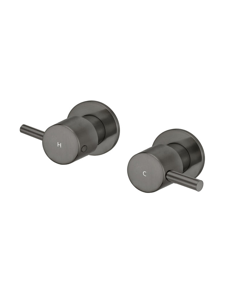 Meir Round Quarter Turn Wall Top Assemblies - Shadow Gunmetal