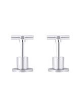 Meir Round Cross Handle Jumper Valve Wall Top Assemblies - Polished Chrome