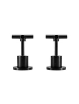 Meir Round Cross Handle Jumper Valve Wall Top Assemblies - Matte Black