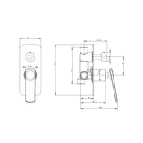 Aquaperla Square Wall Mixer - Black