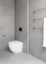Meir Round Single Towel Rail 900mm - Champagne